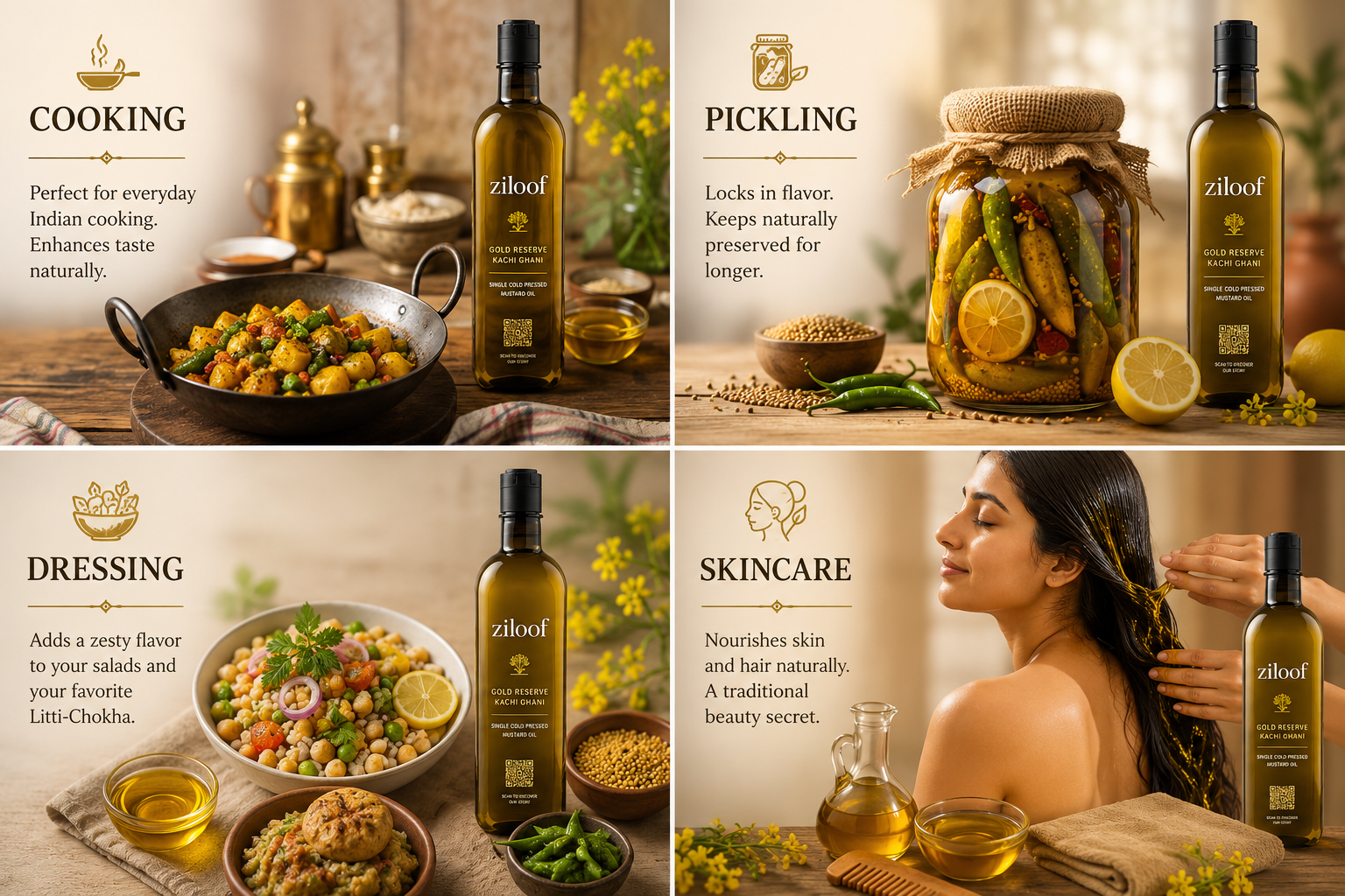 Ziloof uses — Cooking, Pickling, Dressing, Skincare